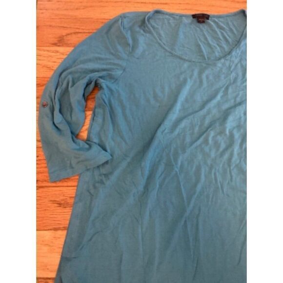 J. Jill women's Teal 3/4 Sleeve round neck soft and casual Tunic Top Size Large - Picture 2 of 9